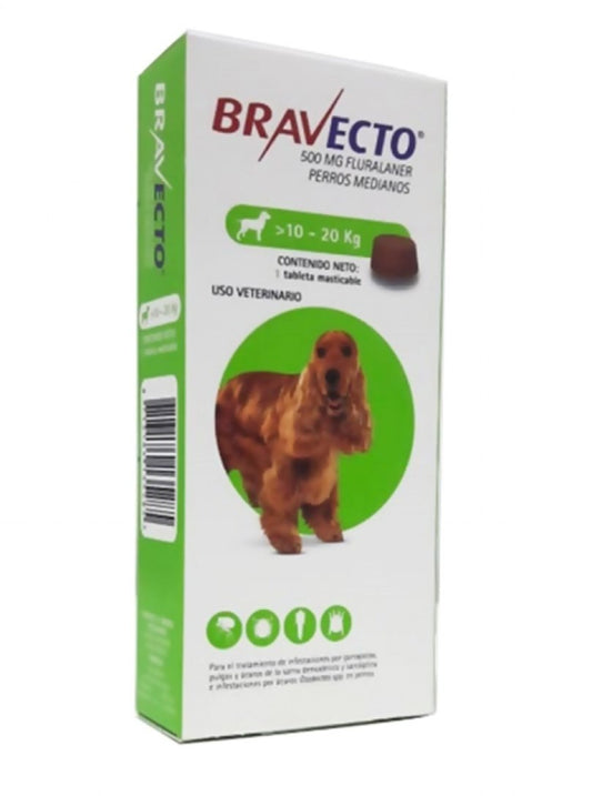 BRAVECTO 500MG X 1TB (10 - 20KG) - MISHU ONLINE STORE SRL